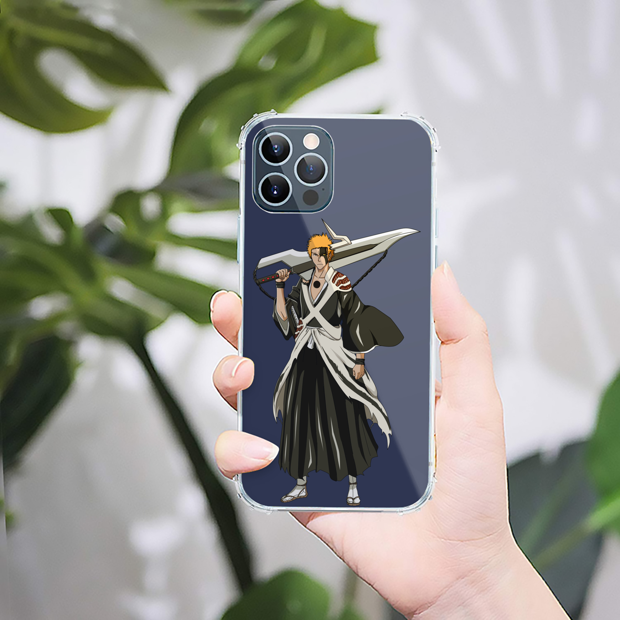 （画像用） ブリーチ 黒崎一護（くろさき いちご）BLEACH Kurosaki Ichigo 【iPhone 12シリーズ対応】透明スマホケース（クリアソフトケース）